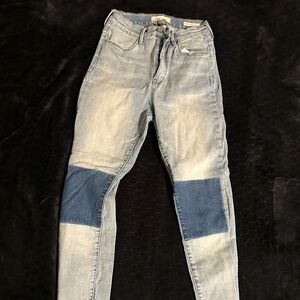 PacSun Light Blue and Dark Blue Skinny Jeans